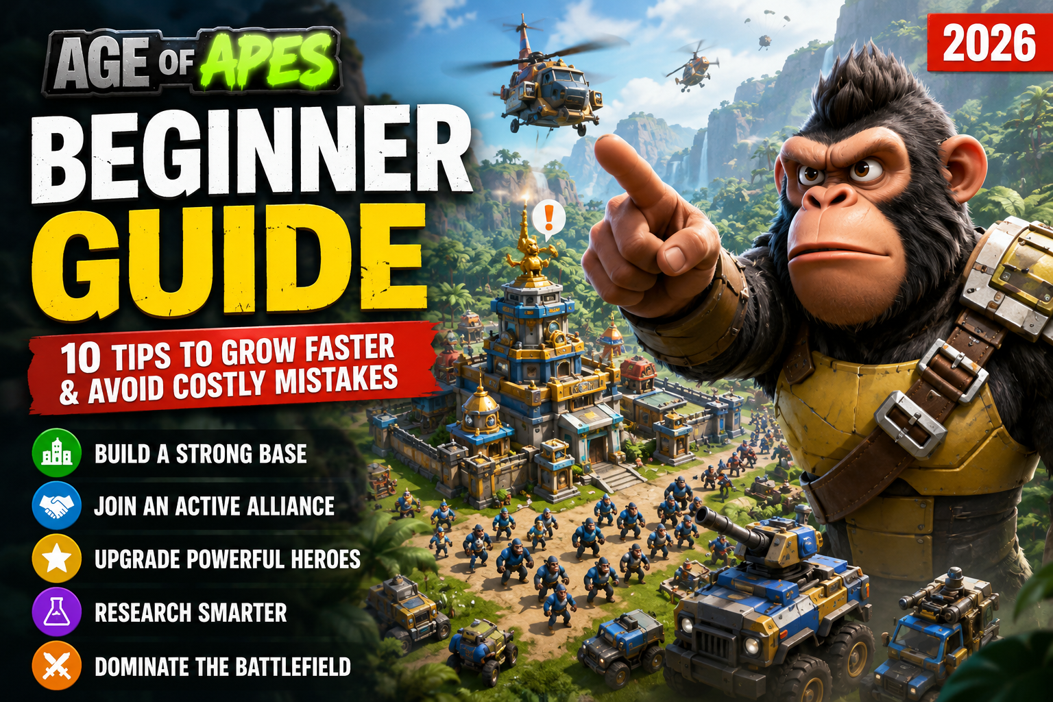 🦍 Age of Apes Beginner Guide (2026): 10 Tips to Grow Faster & Avoid Costly Mistakes